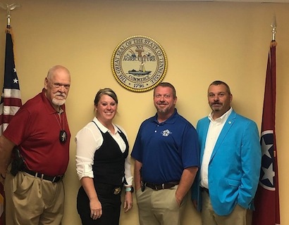 Captain Detective Mack Williams, Detective Samantha Filley, Sheriff Tommy Jones, and Chief Deputy Chris White