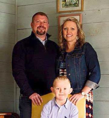 Sheriff Tommy Jones with wife Jeanna and their son